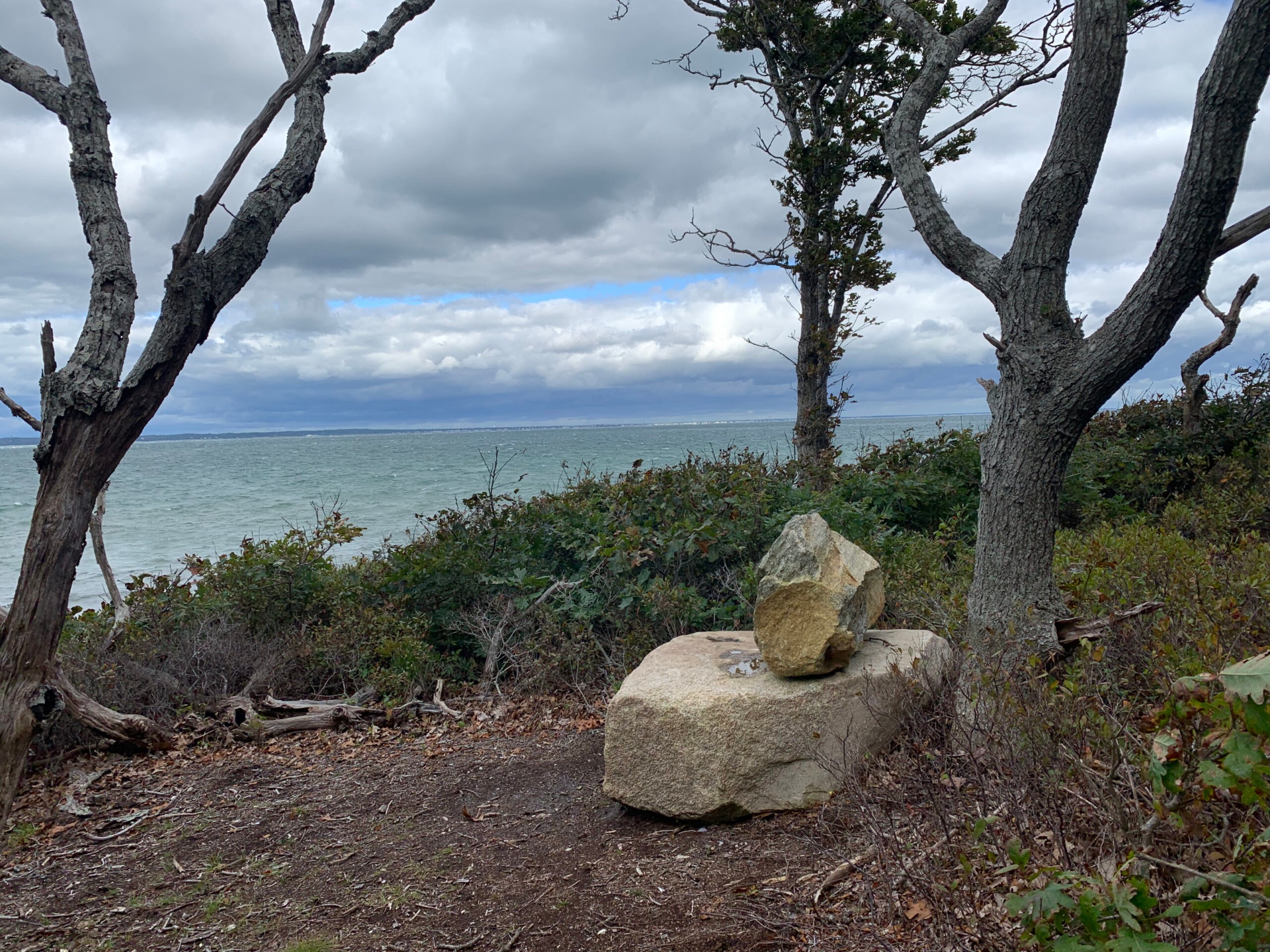Martha's Vineyard coastal view with rocks